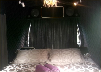 Warm and cosy campervan interior